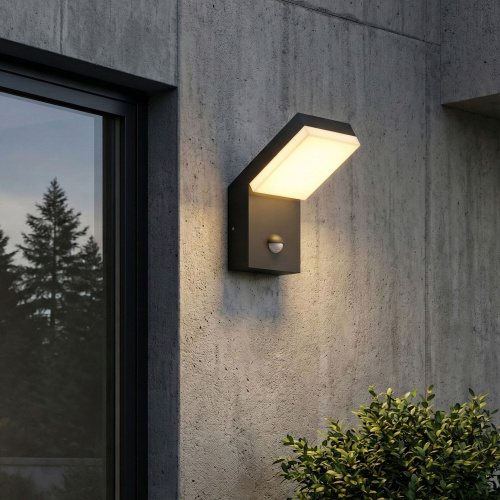 Уличный настенный светильник с датчиком движения Sensor 3000K IP54 1541 TECHNO LED черный фото 2 Уличный настенный светильник с датчиком движения Sensor 3000K IP54 1541 TECHNO LED черный фото 2