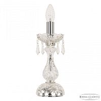 Настольная лампа с хрустальными подвесками 104L/1-27 Ni Bohemia Ivele Crystal (Богемия Ивеле Кристалл)