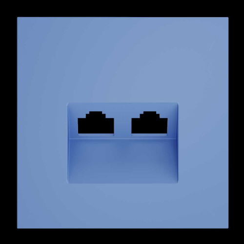 Накладка для розетки компьютерной двойной RJ45+RJ45 кат.6, S70 (деним) Voltum VLS001415 фото 4