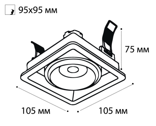 DE-311 white светильник встраиваемый поворотный фото 4 DE-311 white светильник встраиваемый поворотный фото 4