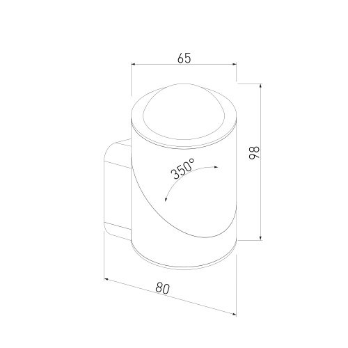 Уличный поворотный светодиодный настенный светильник GIRA U LED IP54 35127/U черный фото 4 Уличный поворотный светодиодный настенный светильник GIRA U LED IP54 35127/U черный фото 4