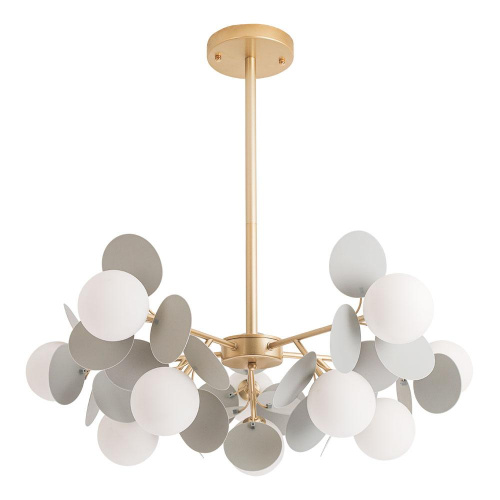 Люстра на штанге Arte Lamp PEACOCK A1369SP-10GY Люстра на штанге Arte Lamp PEACOCK A1369SP-10GY