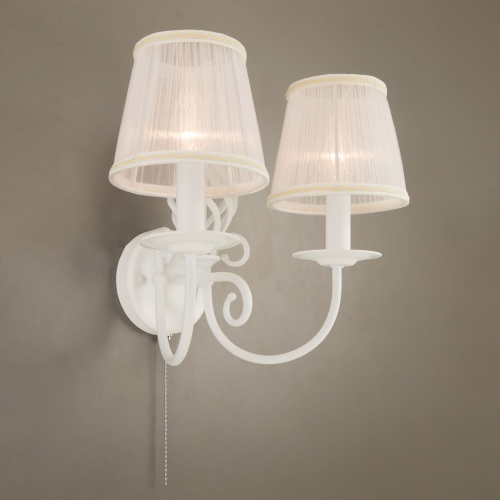 Citilux Ровена CL427320 Бра с абажурами с выключателем Белое фото 3 Citilux Ровена CL427320 Бра с абажурами с выключателем Белое фото 3