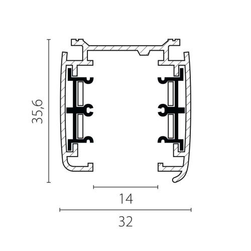 Трек четырехконтактный 3-фазный стыковочными пазами (плоские медные жилы), 2м Quattro Lightstar 504025-F фото 3