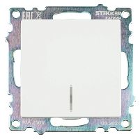Выключатель 1-клавишный c индикатором (механизм) STEKKER GLS10-7101-01, 250В, 10А, серия Катрин, белый