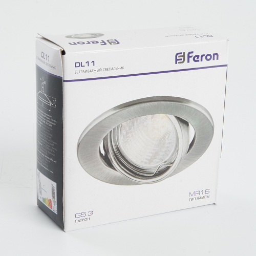 Светильник встраиваемый Feron DL11 потолочный MR16 G5.3 титан фото 5