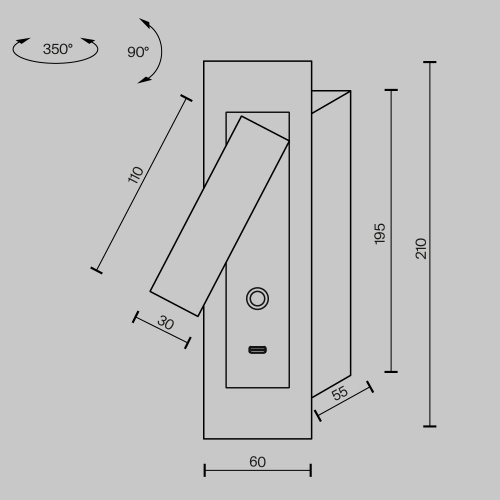 Настенный светильник (бра) Maytoni MOD495WL-L3B3K1 фото 6