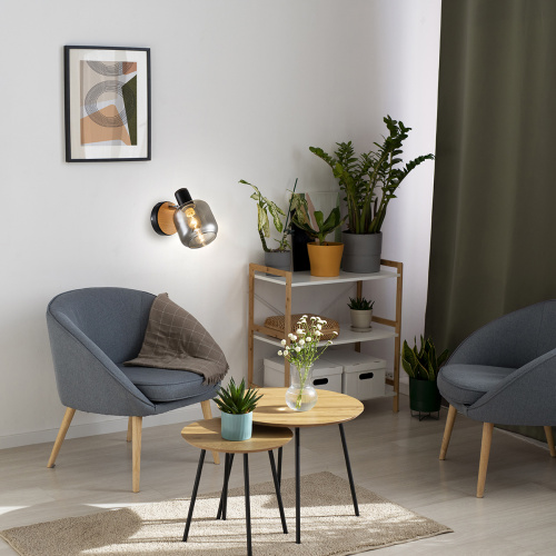 Спот Escada 10177/1A E14*40W Black/Chrome/Wood фото 2 Спот Escada 10177/1A E14*40W Black/Chrome/Wood фото 2