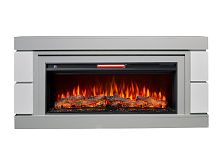 Каминокомплект ДЭНВЕР Серый камень/Белый с очагом Электроочаг JOKER/ДЖАСПЕР 45