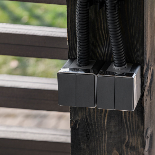 Выключатель двухклавишный влагозащищенный Gallant графит рифленый W5020204 фото 3 Выключатель двухклавишный влагозащищенный Gallant графит рифленый W5020204 фото 3