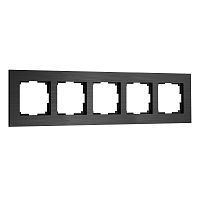 Рамка из металла на 5 постов AluMax черный алюминий W0053508