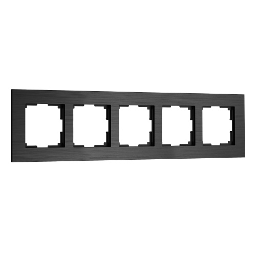 Рамка из металла на 5 постов AluMax черный алюминий W0053508 Рамка из металла на 5 постов AluMax черный алюминий W0053508