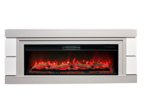 Каминокомплект ДЭНВЕР Серый камень/Белый с очагом Электроочаг JOKER/ДЖОКЕР 52