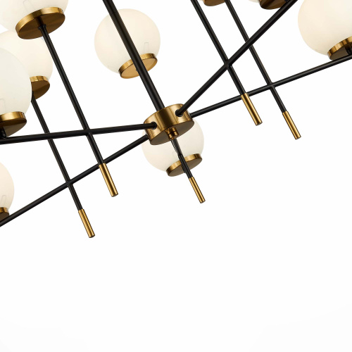 SL1203.402.10 Люстра потолочная ST-Luce Черный, Латунь/Белый E27 10*60W LIMANO фото 2 SL1203.402.10 Люстра потолочная ST-Luce Черный, Латунь/Белый E27 10*60W LIMANO фото 2