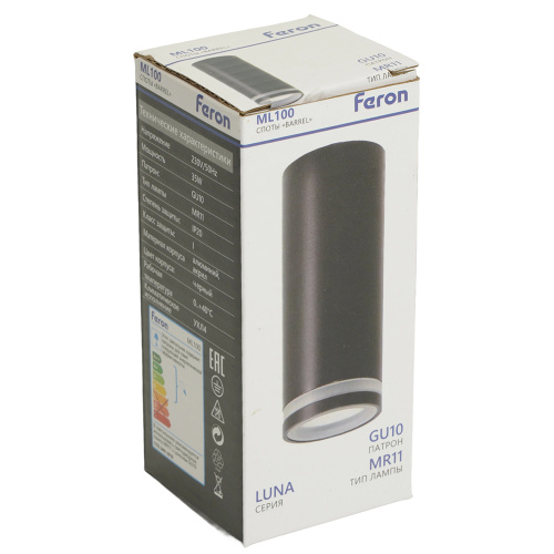 Светильник потолочный Feron ML100 Barrel LUNA MR11 GU10 35W 230V, черный фото 5