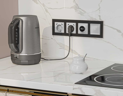 Комплект механизма электрической розетки 2USB С+C 20W с/з на винтовых зажимах 16A-250V ALFA Серебро глянец QUANT (AP4105, VM165) MA410510 фото 3 Комплект механизма электрической розетки 2USB С+C 20W с/з на винтовых зажимах 16A-250V ALFA Серебро глянец QUANT (AP4105, VM165) MA410510 фото 3