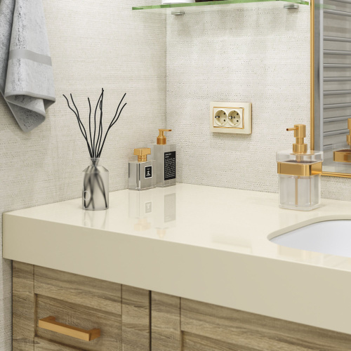 Розетка двойная с заземлением (слоновая кость) W1172003 фото 2