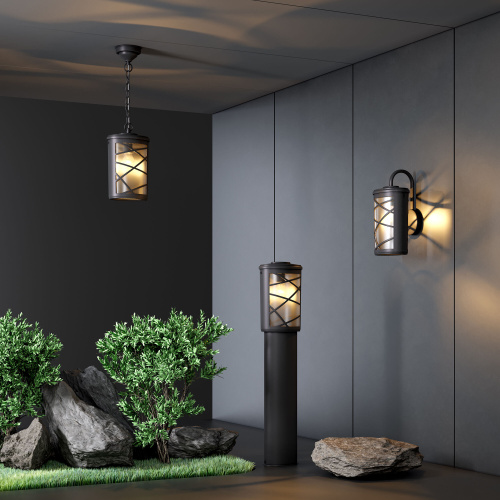 Уличный настенный светильник Premier D IP44 GL 1017D черный фото 2