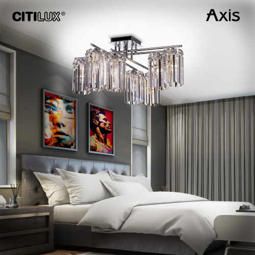 Citilux AXIS CL313281 Люстра хрустальная потолочная Хром фото 15 Citilux AXIS CL313281 Люстра хрустальная потолочная Хром фото 15