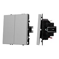 Механизм выключателя двухклавишный проходной SWT-NOBE-MKP2-SFPL-IS (230V, 10A) Arlight 059423