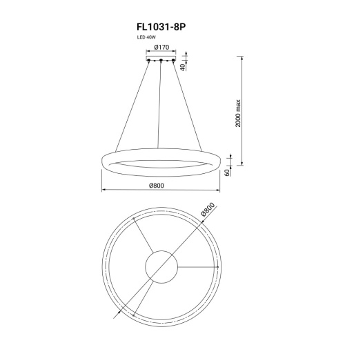 Подвесная люстра Modum FL1031-8P фото 2 Подвесная люстра Modum FL1031-8P фото 2