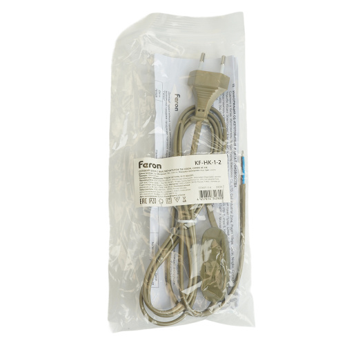 Сетевой шнур с выключателем, 230V 1,9м золото, KF-HK-1-2 фото 2