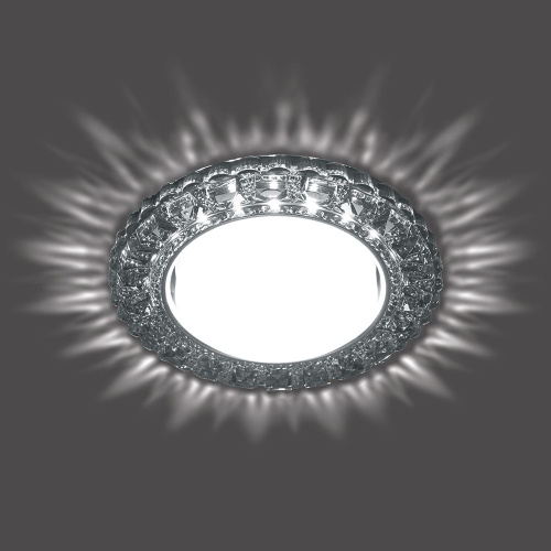 Светильник встраиваемый с белой LED подсветкой Feron CD4045 потолочный GX53 без лампы, серый, хром фото 2