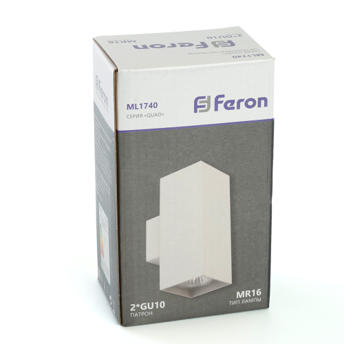 Светильник  настенный Feron ML1740 QUAD   MR16 35W, 230V, 2*GU10,  белый IP20 фото 7