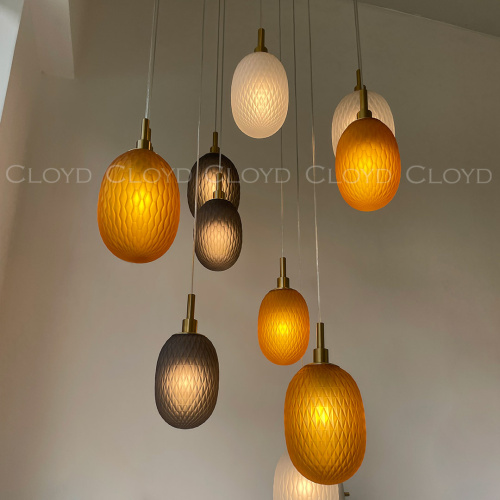 Подвесной светильник Cloyd ZAPFEN P1 / Ø13 см - латунь - дымчатое стекло (арт.11436)