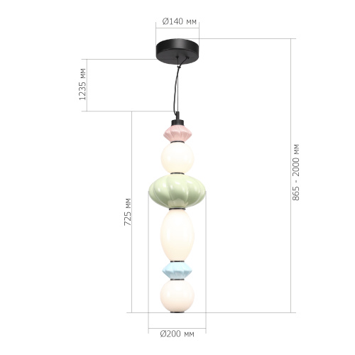 SL6134.433.01 Светильник подвесной ST-Luce черный/розовый, зеленый, синий, опаловый LED 1*24W 3000K FLORENTINI фото 2