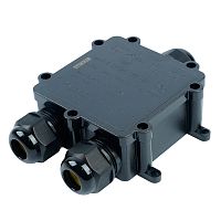 Распределительная коробка STEKKER LD551, количество вводов: 3, поликарбонат, нейлон, цвет черный, размер 130,1*80,5*35,3мм.