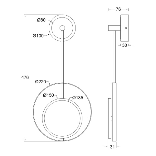 Настенный светильник Escada 10206/SG LED*7W Black/Gold фото 6 Настенный светильник Escada 10206/SG LED*7W Black/Gold фото 6