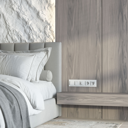 Рамка из стекла на 5 постов Senso белый soft-touch W0053101 фото 3 Рамка из стекла на 5 постов Senso белый soft-touch W0053101 фото 3