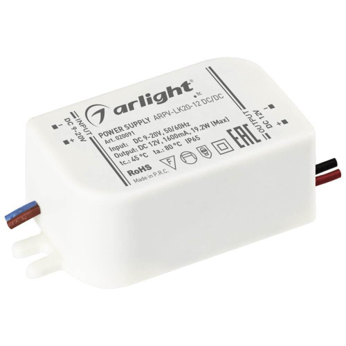 Блок питания Arlight ARPV-LK20-12 DC/DC 12V 19,2W IP65 1,6A 020091 Блок питания Arlight ARPV-LK20-12 DC/DC 12V 19,2W IP65 1,6A 020091