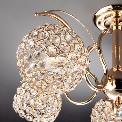 Потолочная люстра с плафонами 7777/5 золото фото 3