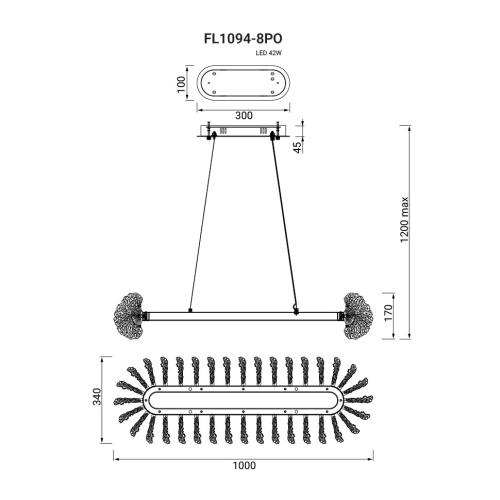 Люстра подвесная Marine FL1094-8PO фото 2 Люстра подвесная Marine FL1094-8PO фото 2