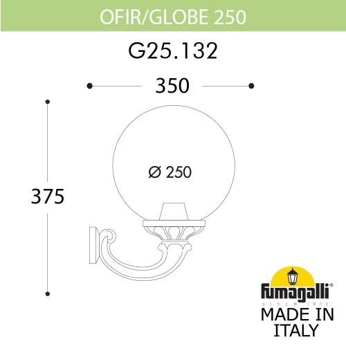 Fumagalli Светильник уличный настенный FUMAGALLI OFIR/G250 G25.132.000.BZE27 фото 2 Fumagalli Светильник уличный настенный FUMAGALLI OFIR/G250 G25.132.000.BZE27 фото 2