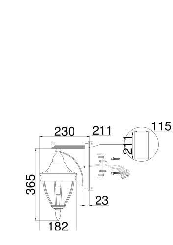 Уличный настенный светильник Outdoor O027WL-01B фото 6