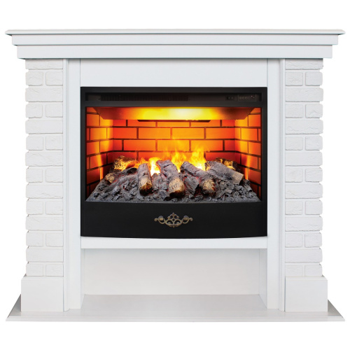 Электрокамин RealFlame Brixton 25,5 WT белый с очагом 3D Firestar 25,5 Электрокамин RealFlame Brixton 25,5 WT белый с очагом 3D Firestar 25,5
