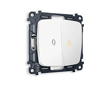 Комплект механизма 2-кл выключателя AMBRELLA VOLT с подсветкой 3200K OMEGA Белый матовый QUANT (OP1240, VM115, G11Y) MO124010