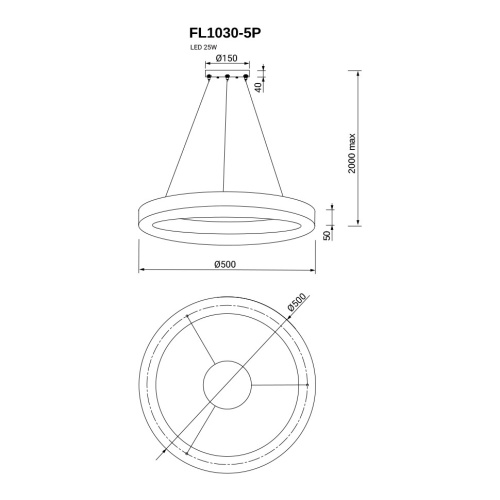 Подвесная люстра Modum FL1030-5P фото 2