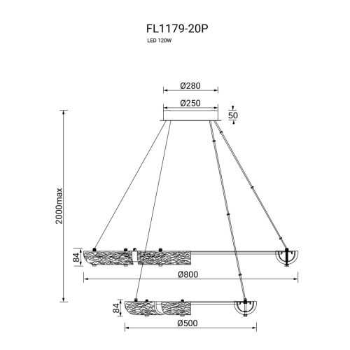 Люстра подвесная Rudeza Chrome FL1179-20P фото 2 Люстра подвесная Rudeza Chrome FL1179-20P фото 2