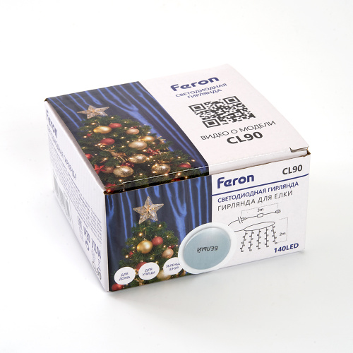 Светодиодная гирлянда Feron CL90  7 веток (2м) + 1.5м 230V 5000K, c питанием от сети, прозрачный шнур фото 3