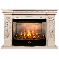 Электрокамин RealFlame Diva 33 WT белый дуб с бронзовой патиной с очагом 3D Firestar 33