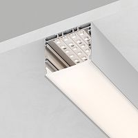 Профиль алюминиевый накладной "Линии света", серебро, CAB257