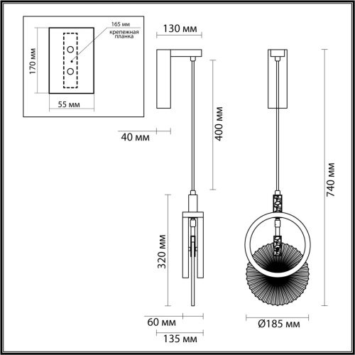 5421/17WL HIGHTECH ODL_EX25 083 черный/золото/металл/стекло Настенный светильник LED 17W 3000K 986Лм MERCURY фото 3 5421/17WL HIGHTECH ODL_EX25 083 черный/золото/металл/стекло Настенный светильник LED 17W 3000K 986Лм MERCURY фото 3