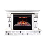 Электрокамин RealFlame Castle 26 WT молочный с очагом 3D Helios 26 SBG
