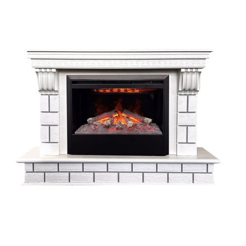 Электрокамин RealFlame Castle 26 WT молочный с очагом 3D Helios 26 SBG Электрокамин RealFlame Castle 26 WT молочный с очагом 3D Helios 26 SBG