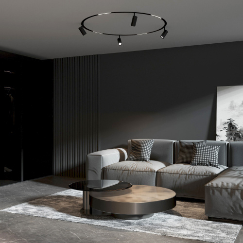 Slim Magnetic Трековый светильник для радиусного шинопровода 12W 4200K Comfi чёрный Ø 800мм 85188/01 фото 3