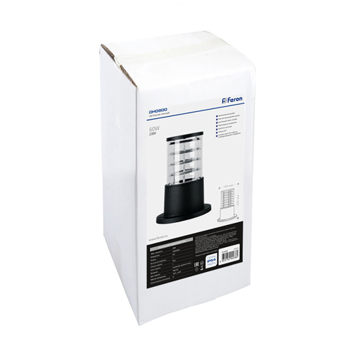 Светильник садово-парковый Feron DH0800, столб,  E27 230V, черный фото 4